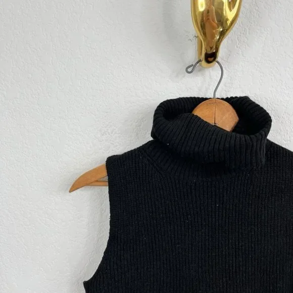 FCUK French Connection Sleeveless Mozart Knit Turtleneck Sweater - Picture 2 of 6